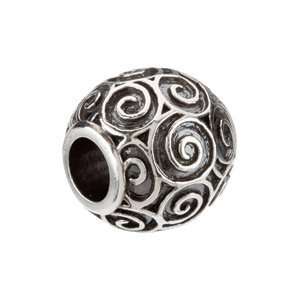    24811 Silver 11.50X11.00 Mm Kera Round Scroll Bead: Jewelry