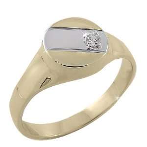 Studio 54 Mens Ring in White/Yellow 18 karat Gold with White Cubic 