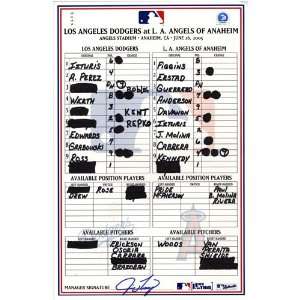   26 2005 Game Used Lineup Card (Jim Tracy Signed): Sports & Outdoors