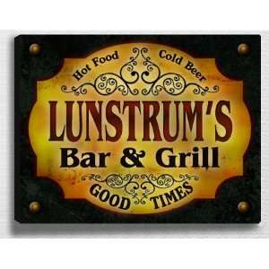  Lunstrums Bar & Grill 14 x 11 Collectible Stretched 