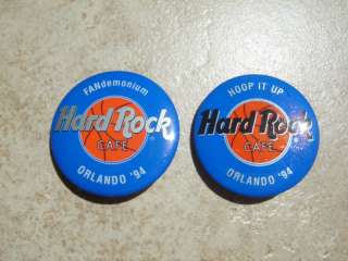 Hard Rock Cafe Hoop It Up & FANdemonium buttons  