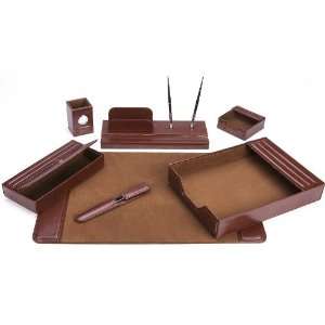  Majestic Goods Office Supply Leather DeskSet, Brown 7 