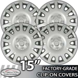  15 Universal Snap On Silver Wheel Hubcap Covers 