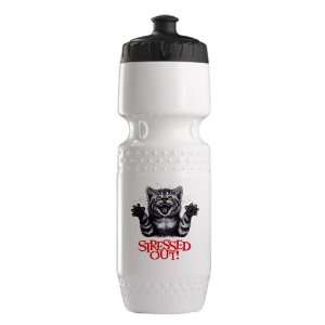    Trek Water Bottle White Blk Stressed Out Cat: Everything Else