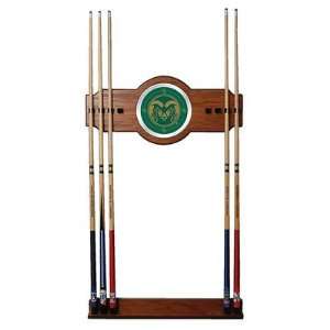  Colorado State University Wood and Mirror Wall Cue Rack 