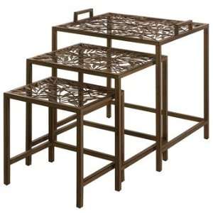  Mazatol Iron Nesting Tables   Set of 3: Home & Kitchen