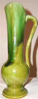 Vintage NORLEANS Retro Green Pitcher Bud Vase with Handle JAPAN 1970s 