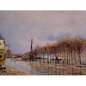  Oil Painting Flood at Port Marly Alfred Sisley Hand 