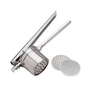  Potato Ricer, Stainless Steel, W/ 3 Discs: Dia 3 3/8 In 