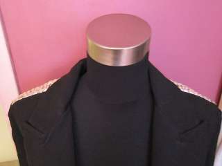 Cache Black Studded Shoulder Blazer Jacket Size 6  