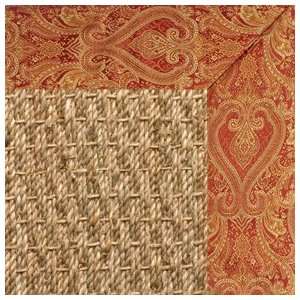  Seashore Sisal Rug with Paisley Tapestry Binding   8x10 