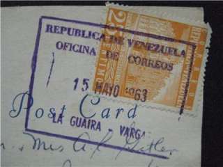 VENEZUELA STAMP, COLOR POSTMARK, SS SANTA GRACE LINE PC  
