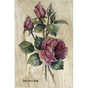  English Rose Wood Mounted Rubber Stamp: Arts, Crafts 