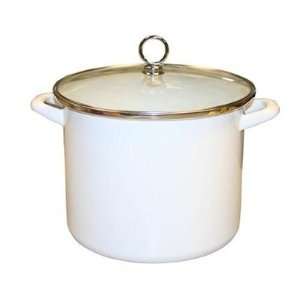 Calypso Basics 8 Quart Stock Pot with Glass Lid in White with optional 