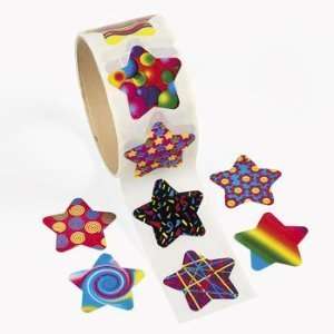  Funky Star Roll Stickers (1 roll): Toys & Games