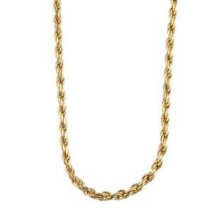  Caribe Gold 14k over Sterling Silver 16 inch Rope Chain (2 