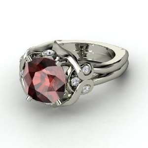  Carmen Ring, Cushion Red Garnet Sterling Silver Ring with 