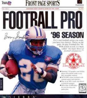 Front Page Sports Football Pro 96 PC CD managers game  