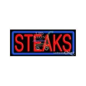  Steaks Neon Sign 13 Tall x 32 Wide x 3 Deep Everything 