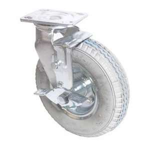 8PPNTSB GRY 8 Swivel Caster Grey Pneumatic Wheel with Brake:  
