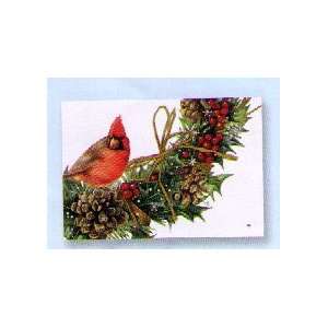  Hallmark Christmas Boxed Cards PX 4179 Cardinal and Wreath 