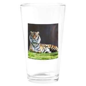  Pint Drinking Glass Bengal Tiger Stare HD 