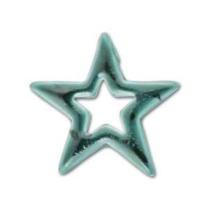  Large Star Outline Porcelain Drop   Ocean Mist