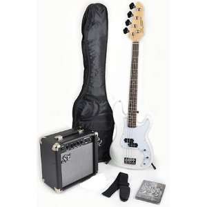  Ursa 1 JR RN PK WT White Bass Guitar Package w/Amp Bag 