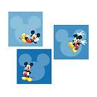 MICKEY MOUSE 3 ART SQUARES WALL STICKERS NEW