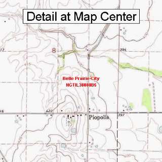 USGS Topographic Quadrangle Map   Belle Prairie City, Illinois (Folded 