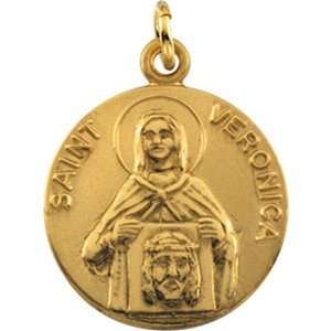  14K Yellow Gold St. Veronica Medal Pendant Or Charm 