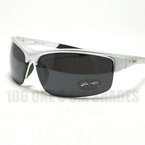 SPORTY Mens Sunglasses Running Cycling Wrap Rubber Grip SILVER Black 