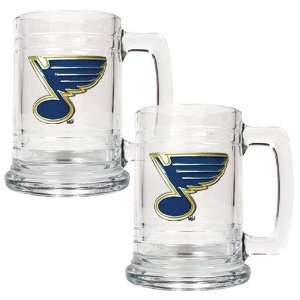  St. Louis Blues NHL 2pc 15oz Glass Tankard Set  Primary Logo 