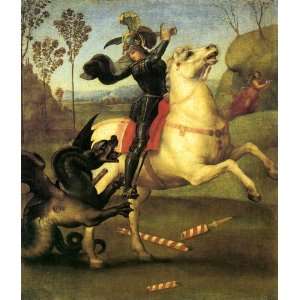 CANVAS ST. Saint George and the Dragon 1505 by Raphael 12 X 14 Image 