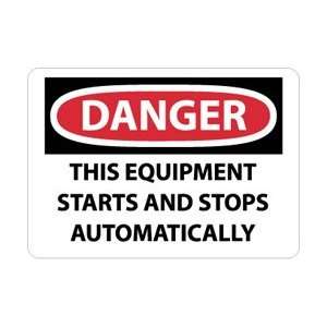 D618AB   Danger, This Equipment Starts and Stops Automatically, 10 X 