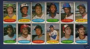 1974 Topps 12 Stamp Panel: Carlton Fisk, Lou Pinella ++  