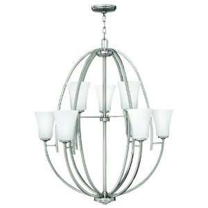   Nickel Valley Craftsman / Mission 9 Light Chandelier from the Valley