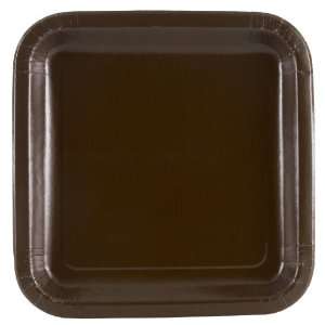  Brown Square Dinner Plates (12 count): Toys & Games