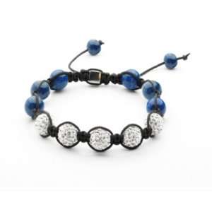  Bon Austrian Crystal and Blue Lapis Bead Bracelet: Jewelry