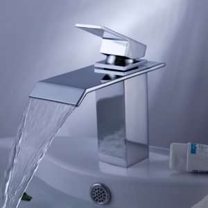 Sprinkle   Contemporary Waterfall Bathroom Sink Faucet with Pop up 