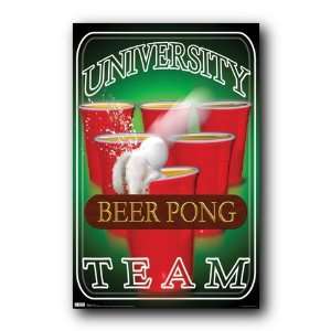   Beer Pong Poster University Team College Drinking 5268