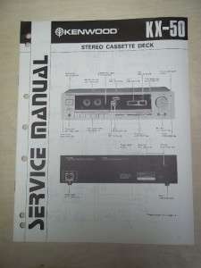 Vtg Kenwood Service/Repair Manual~KX 50 Cassette Deck~Original  