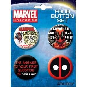   : Marvel Comics Deadpool Spiderman Button Set 81961BT4: Toys & Games