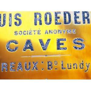  Brass Sign at Winery of Louis Roederer, Reims, Champagne, Marne 