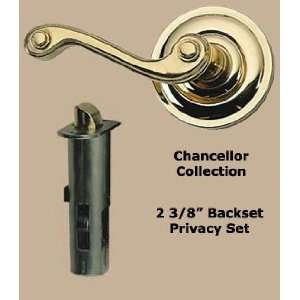  Chancellor, Brass Traditional Lever & Rose, 2 3/8 Privacy 