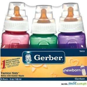 Gerber Baby Bottle 5oz Fashion Tints (Two 3 Packs) Baby