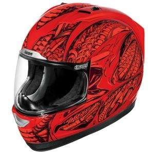  Icon Alliance Speedmetal Helmet   Small/Red Automotive