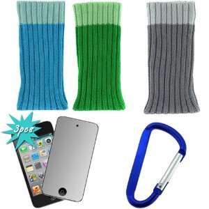  GTMax 3 Pack iSock Beanie Cap / Sock ( Blue + Green + Gray 