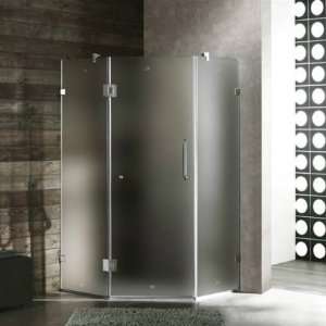   36 Frosted Glass Shower Enclosure Right Side Door Brushed Nickel
