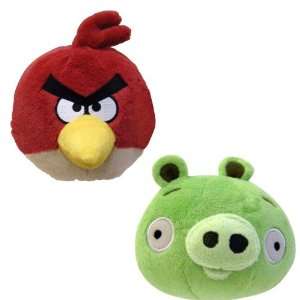 Angry Birds 12 Plush Red Bird and Piglet With Sound: Toys 